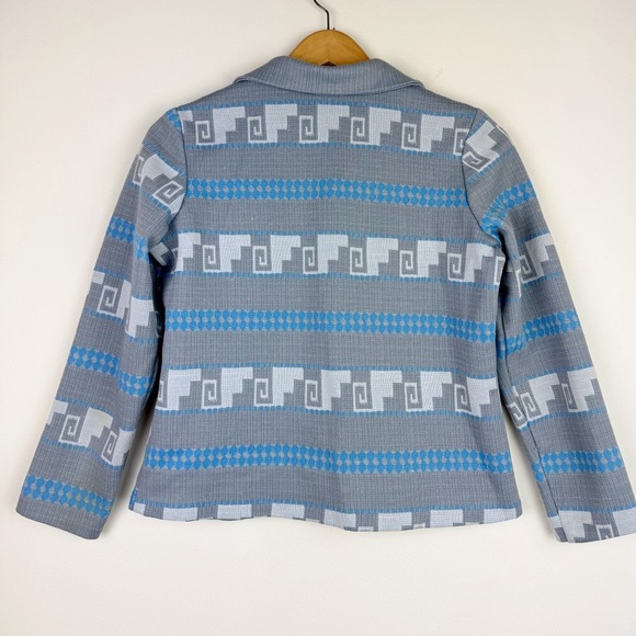 Vintage 70's Patterned Polyester Knit Blouse - Picture 6 of 9